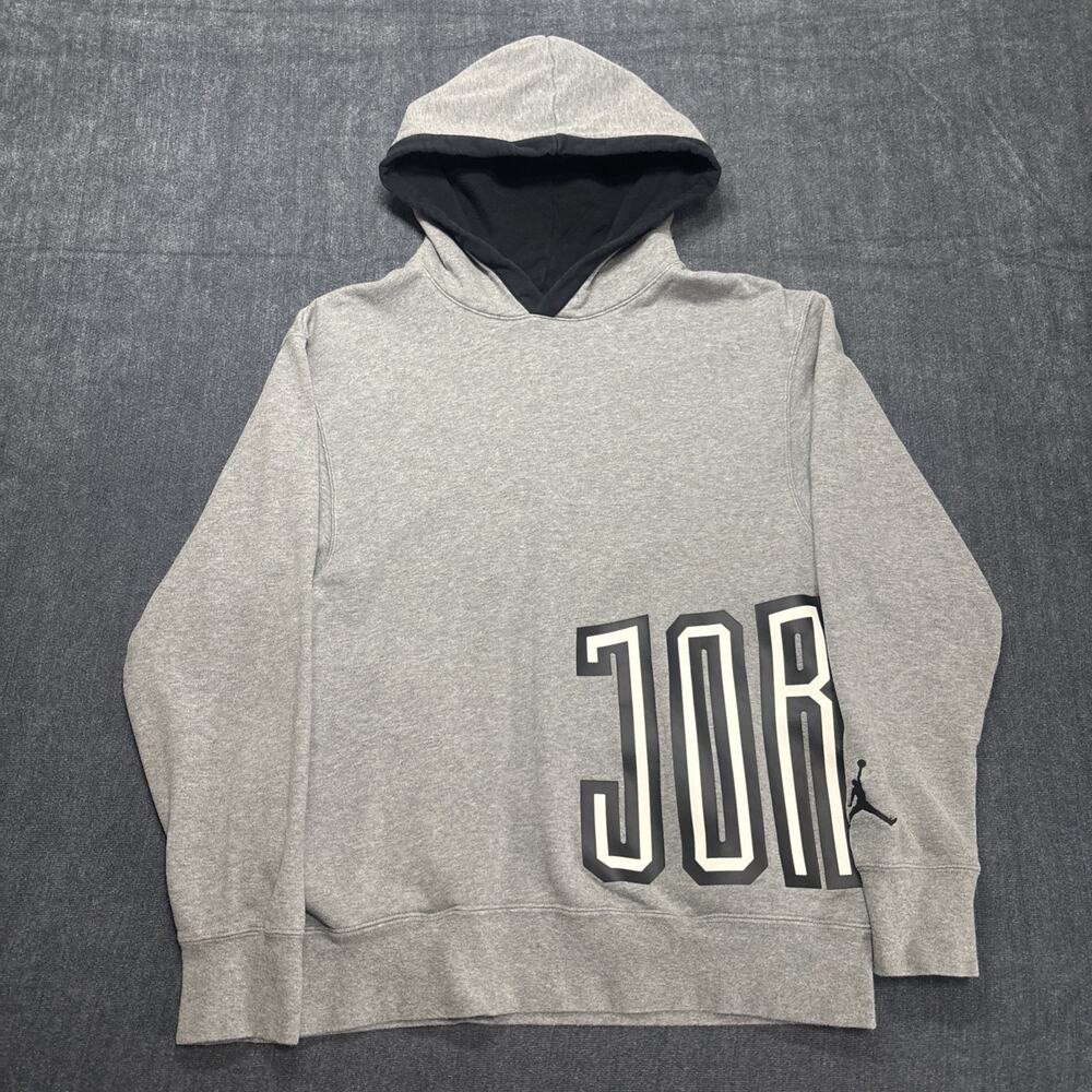 Air Jordan Sweater Mens Small Gray Jump Man Logo Pullover Hoodie Sweatshirt